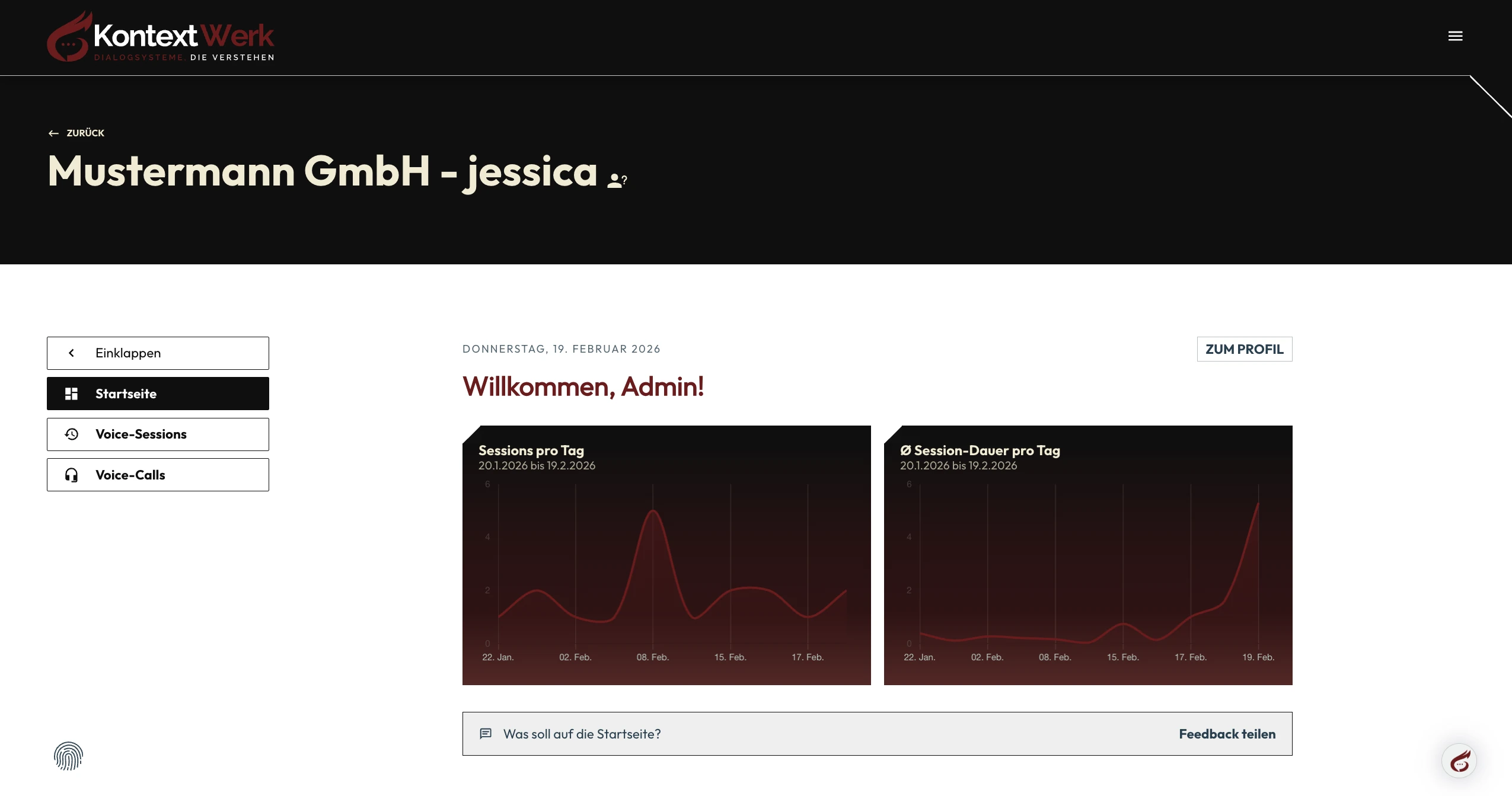 WerkAdmin Screen 1 (Dummy)
